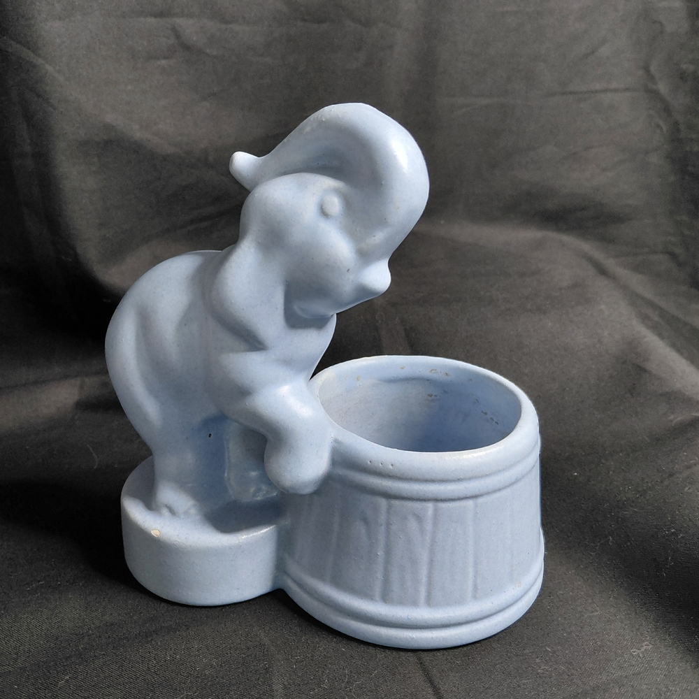 Blue Elephant Ceramic Planter